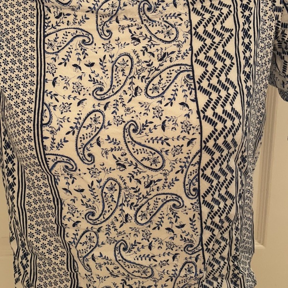 Lulu’s Blue Bandanna Print Off the Shoulder Top - Picture 4 of 8